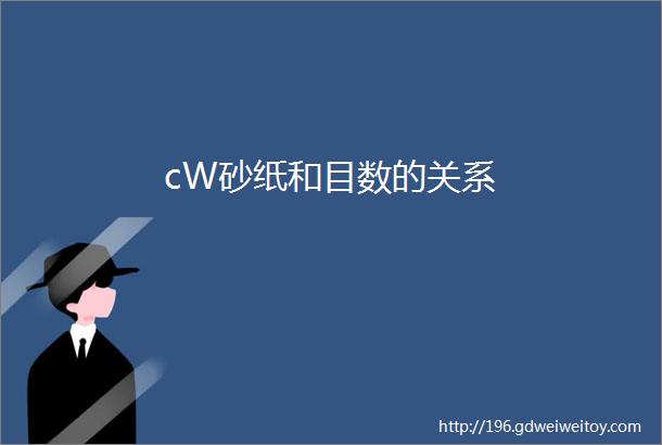 cW砂纸和目数的关系